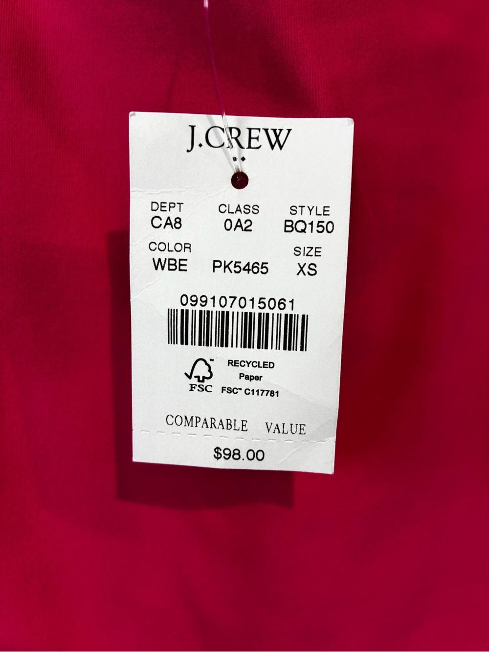 Women’s J. Crew Hot Pink Scalloped Sleeveless Dress - size XS - Picture 4 of 14